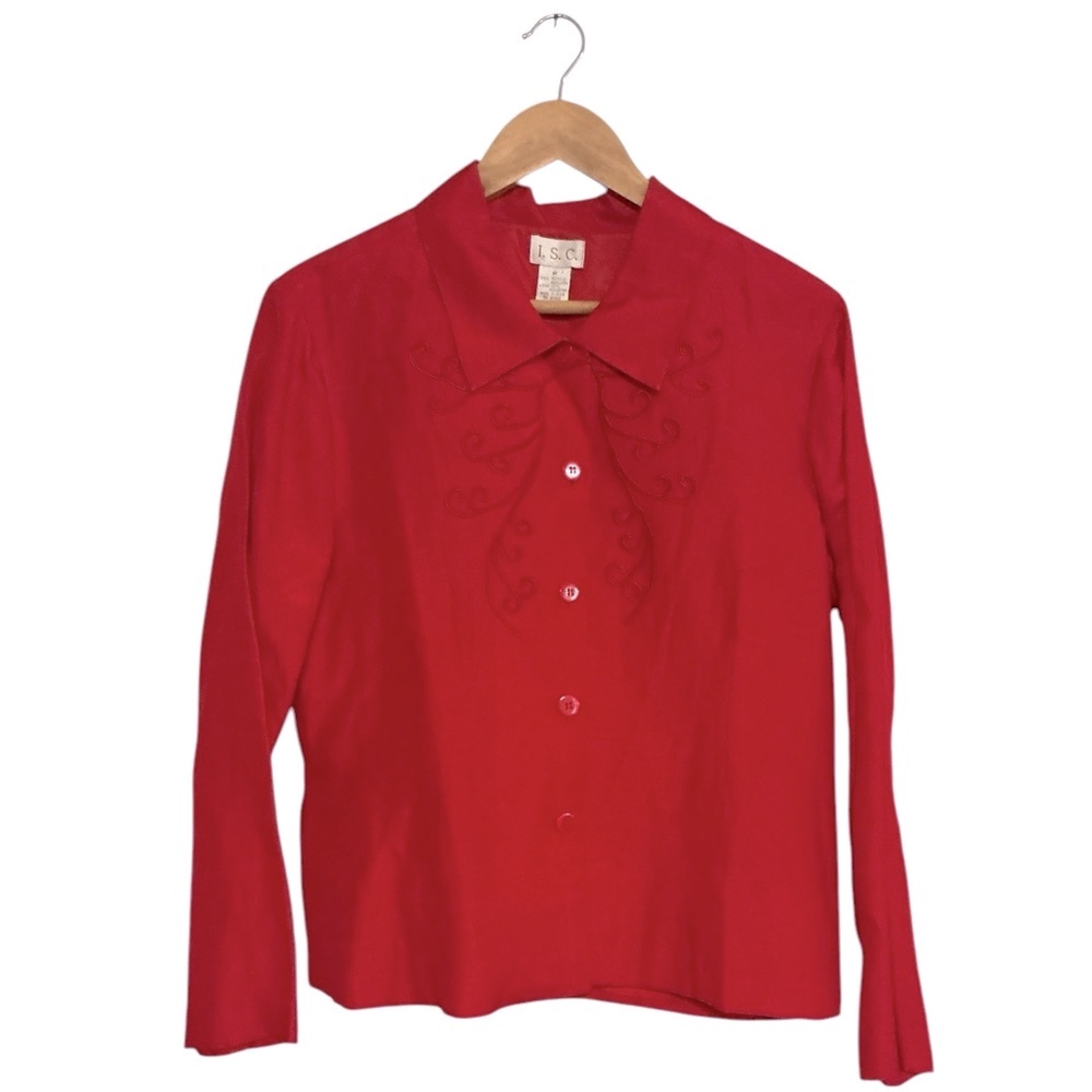 Silk & linen EMBROIDERED‎ jacket size M